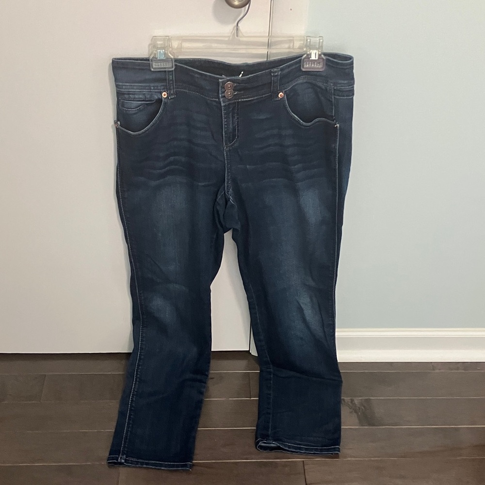 INC Denim Jeans Straight Leg Curvy Fit Size 10 Dark Blue